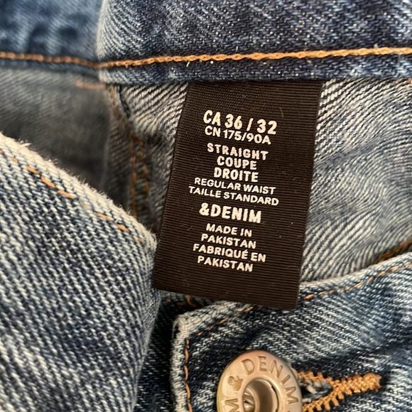 H&M denim Straight Leg Medium wash 36x32 - Picture 3 of 7